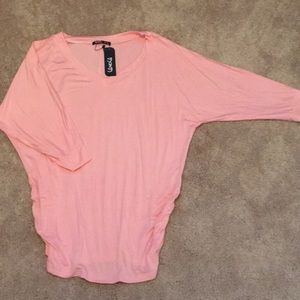 Soft pink/peach v-neck tunic